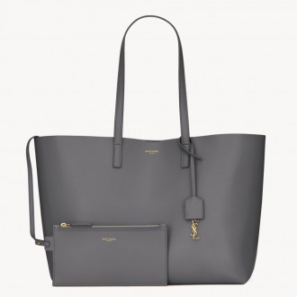 Saint Laurent Large Shopping Bag in Grey Calfskin Saint Laurent Large Shopping Bag in Grey Calfskin