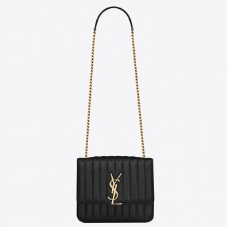Saint Laurent Large Vicky Bag In Black Lambskin Saint Laurent Large Vicky Bag In Black Lambskin