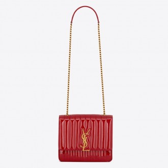 Saint Laurent Large Vicky Bag In Red Patent Leather Saint Laurent Large Vicky Bag In Red Patent Leather