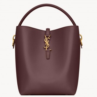 Saint Laurent Le 37 Large Bucket Bag in Burgundy Leather Saint Laurent Le 37 Large Bucket Bag in Burgundy Leather