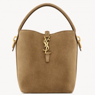 Saint Laurent Le 37 Small Bucket Bag in Golden Leaf Suede Leather Saint Laurent Le 37 Small Bucket Bag in Golden Leaf Suede Leather