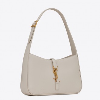 Saint Laurent Le 5 A 7 Hobo Bag In White Leather Saint Laurent Le 5 A 7 Hobo Bag In White Leather