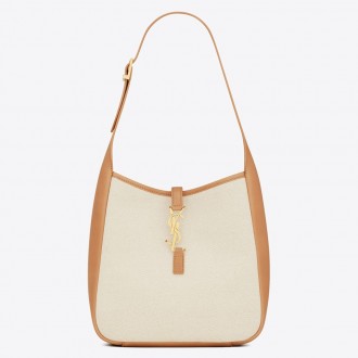 Saint Laurent Le 5 A 7 Small Shoulder Bag in Canvas and Leather Saint Laurent Le 5 A 7 Small Shoulder Bag in Canvas and Leather
