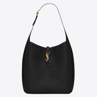 Saint Laurent Le 5 A 7 Soft Large Shoulder Bag in Black Leather Saint Laurent Le 5 A 7 Soft Large Shoulder Bag in Black Leather