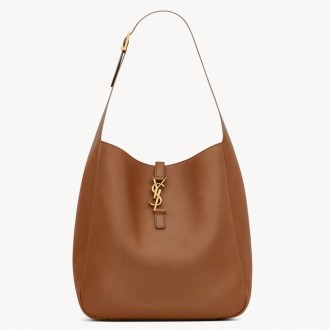 Saint Laurent Le 5 A 7 Soft Large Shoulder Bag in Brown Leather Saint Laurent Le 5 A 7 Soft Large Shoulder Bag in Brown Leather