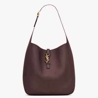 Saint Laurent Le 5 A 7 Soft Large Shoulder Bag in Raisin Leather Saint Laurent Le 5 A 7 Soft Large Shoulder Bag in Raisin Leather