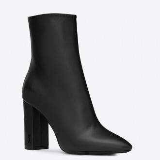 Saint Laurent Lou 95MM Ankle Boots In Black Lambskin Saint Laurent Lou 95MM Ankle Boots In Black Lambskin