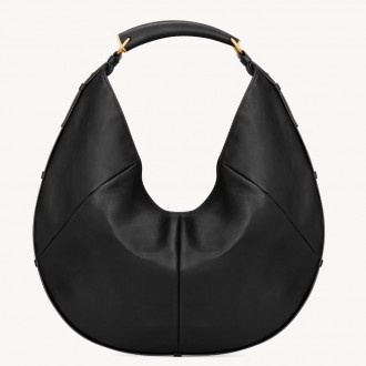 Saint Laurent Mombasa Large Hobo Bag in Black Leather