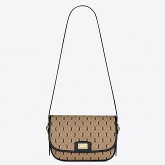 Saint Laurent Monogram All Over Medium Satchel In Canvas