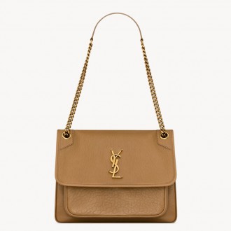 Saint Laurent Niki Medium Chain Bag in Dark Cork Grained Lambskin