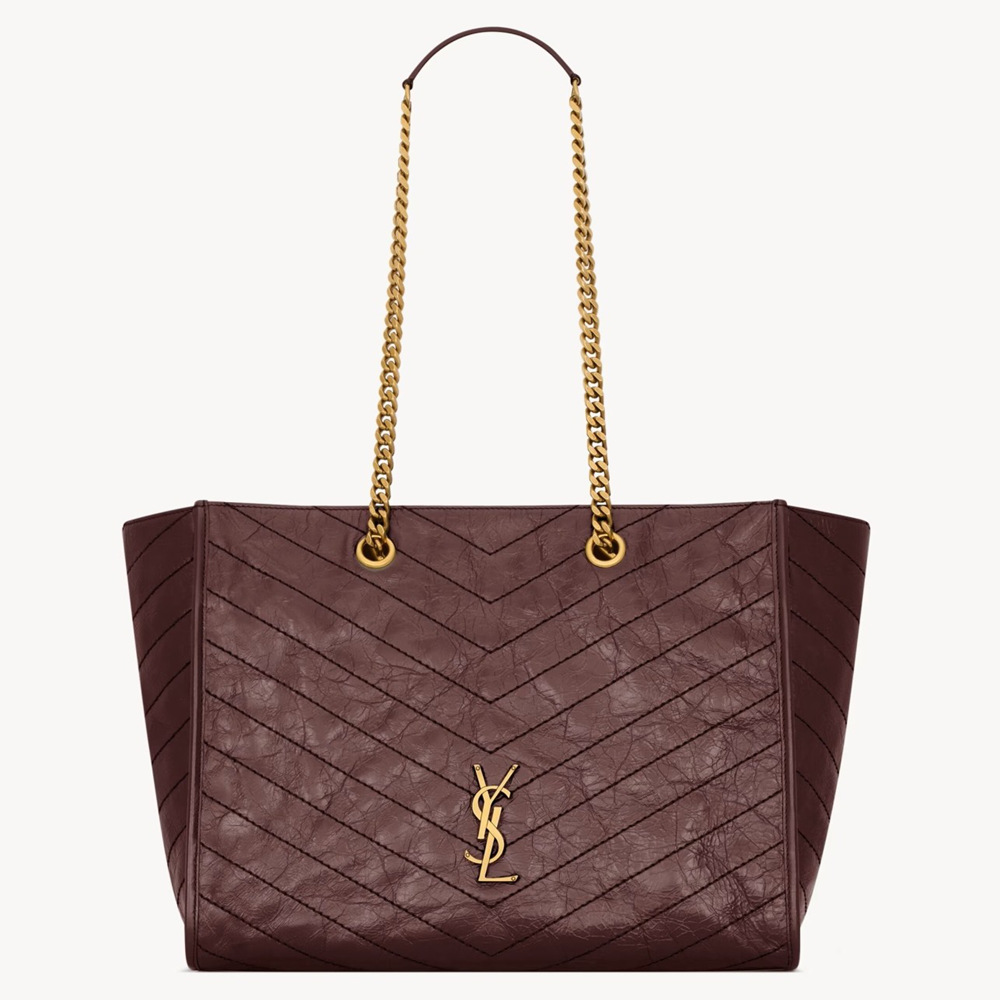 Saint Laurent Niki Medium Shopping Bag in Bordeaux Vintage Calfskin Saint Laurent Niki Medium Shopping Bag in Bordeaux Vintage Calfskin