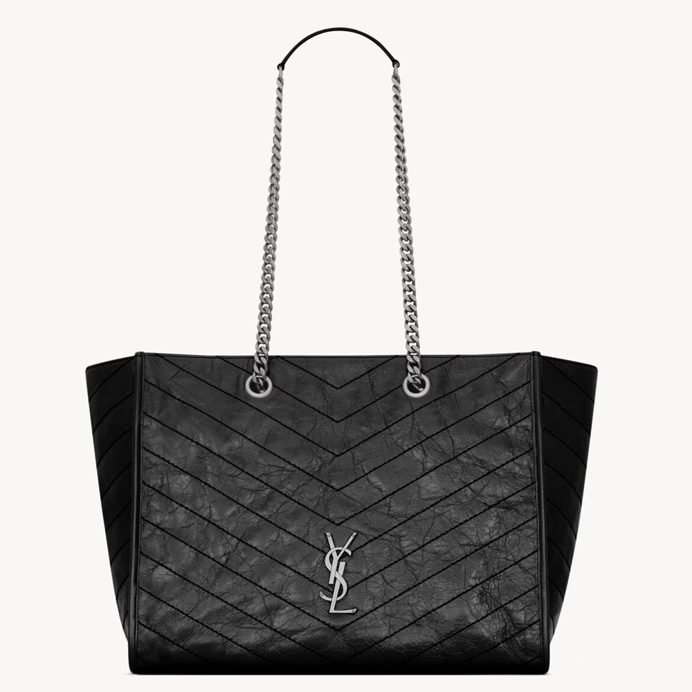 Saint Laurent Niki Medium Shopping Bag in Noir Vintage Calfskin Saint Laurent Niki Medium Shopping Bag in Noir Vintage Calfskin