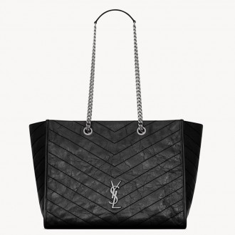 Saint Laurent Niki Medium Shopping Bag in Noir Vintage Calfskin