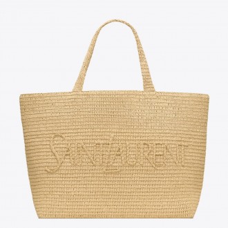 Saint Laurent Oversized Tote Bag in Naturel Raffia