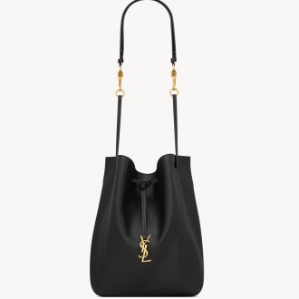 Saint Laurent Paris VII Pochon in Black Lambskin