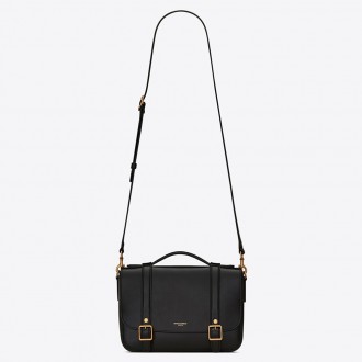 Saint Laurent School Bag In Black Calfskin