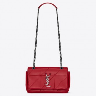Saint Laurent Small Jamie Bag In Red Patchwork Lambskin
