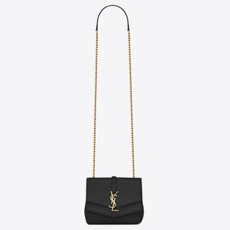 Saint Laurent Small Sulpice Bag In Black Matelasse Leather