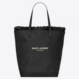 Saint Laurent Teddy Shopping Bag In Raffia Saint Laurent Teddy Shopping Bag In Raffia