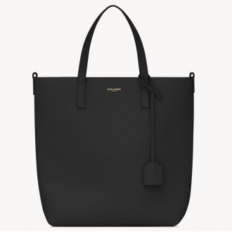 Saint Laurent Toy North/South Shopping Bag in Black Calfskin
