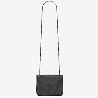 Saint Laurent WOC Niki Chain Wallet In Storm Crinkled Leather Saint Laurent WOC Niki Chain Wallet In Storm Crinkled Leather