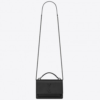 Saint Laurent WOC Sunset Chain Wallet All Black Saint Laurent WOC Sunset Chain Wallet All Black