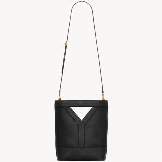 Saint Laurent Y Small Bucket Bag in Black Calfskin