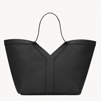 Saint Laurent Y Tote Bag in Black Calfskin