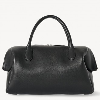 The Row Faye Bowling Bag in Black Calfskin The Row Faye Bowling Bag in Black Calfskin