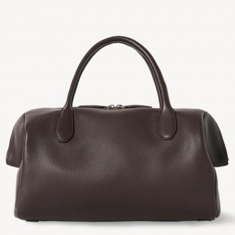 The Row Faye Bowling Bag in Dark Brown Calfskin The Row Faye Bowling Bag in Dark Brown Calfskin