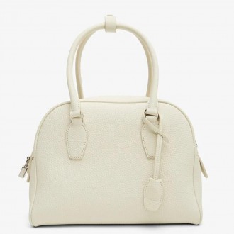 The Row India 10.00 Bag in White Grained Calfskin The Row India 10.00 Bag in White Grained Calfskin