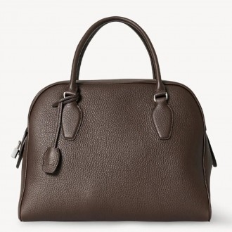 The Row India 12.00 Bag in Chocolate Grained Leather The Row India 12.00 Bag in Chocolate Grained Leather