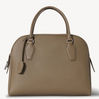 The Row India 12.00 Bag in Smoked Taupe Grained Leather The Row India 12.00 Bag in Smoked Taupe Grained Leather