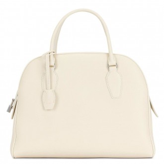 The Row India 12.00 Bag in White Grained Leather