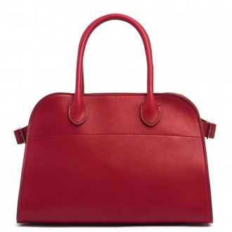 The Row Margaux 10 Top Handle Bag in Red eather