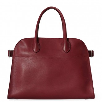 The Row Margaux 12 Top Handle Bag in Brick Leather