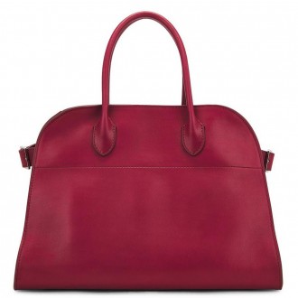 The Row Margaux 12 Top Handle Bag in Red Leather
