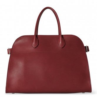The Row Margaux 15 Top Handle Bag in Brick Leather