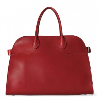The Row Margaux 15 Top Handle Bag in Red Leather