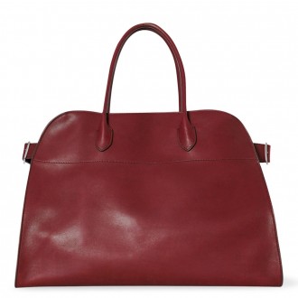 The Row Margaux 17 Top Handle Bag in Brick Leather