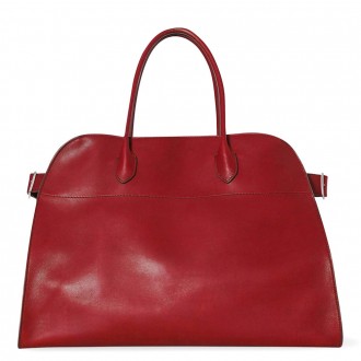 The Row Margaux 17 Top Handle Bag in Red Leather