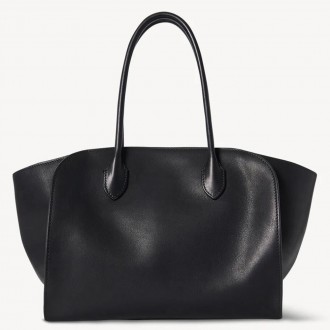 The Row Marlo 12 Bag in Black Saddle Leather