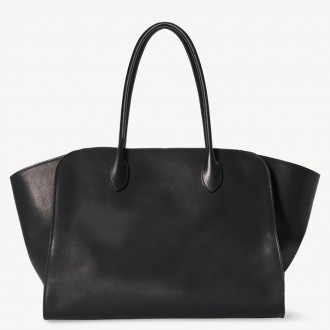 The Row Marlo 14 Bag in Black Saddle Leather