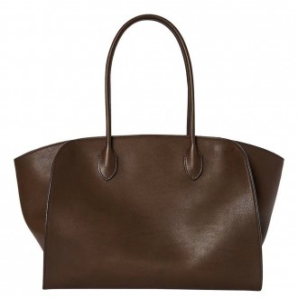 The Row Marlo 14 Bag in Dark Brown Saddle Leather