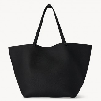The Row Medium Park Tote in Black Grained Leather The Row Medium Park Tote in Black Grained Leather