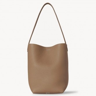 The Row Small N/S Park Tote in Taupe Grained Leather The Row Small N/S Park Tote in Taupe Grained Leather