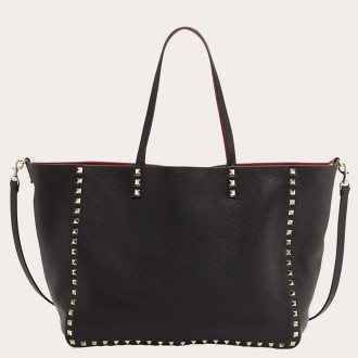 Valentino Black Rockstud Medium Reversible Tote Valentino Black Rockstud Medium Reversible Tote