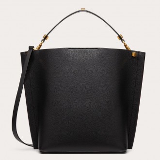 Valentino Escape Hobo Bag In Black Grained Calfskin Valentino Escape Hobo Bag In Black Grained Calfskin