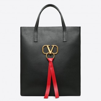 Valentino Garavani Black Large N/S Vring Shopper Bag Valentino Garavani Black Large N/S Vring Shopper Bag