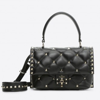 Valentino Garavani Black Quilted Candystud Top Handle Bag Valentino Garavani Black Quilted Candystud Top Handle Bag